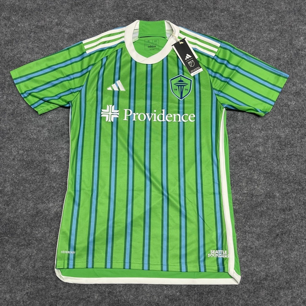 Seattle Sounders Jersey Mens Medium Green Adidas Home Kit MLS Soccer 24/25